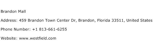 Brandon Mall Address Contact Number