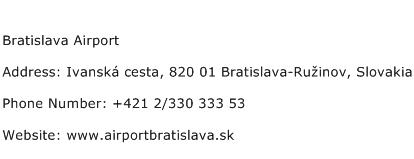 Bratislava Airport Address Contact Number