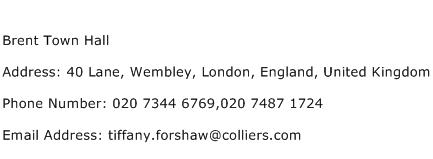 Brent Town Hall Address Contact Number