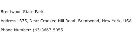 Brentwood State Park Address Contact Number