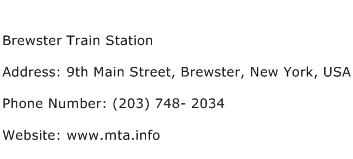 Brewster Train Station Address Contact Number