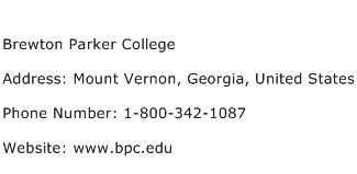 Brewton Parker College Address Contact Number