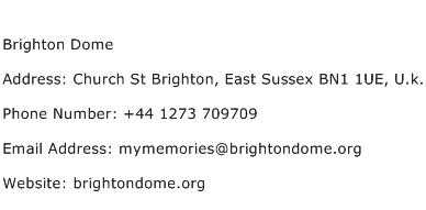 Brighton Dome Address Contact Number