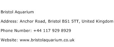 Bristol Aquarium Address Contact Number