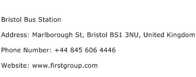 Bristol Bus Station Address Contact Number