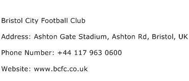 Bristol City Football Club Address Contact Number