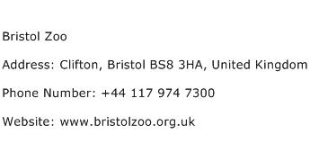 Bristol Zoo Address Contact Number