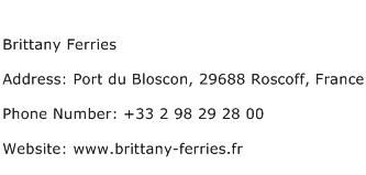 Brittany Ferries Address Contact Number