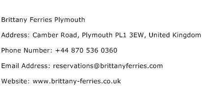 Brittany Ferries Plymouth Address Contact Number