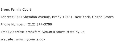 Bronx Family Court Address Contact Number