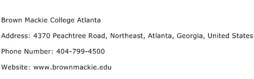 Brown Mackie College Atlanta Address Contact Number