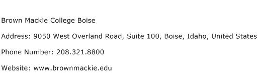 Brown Mackie College Boise Address Contact Number
