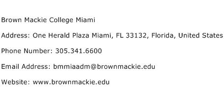 Brown Mackie College Miami Address Contact Number