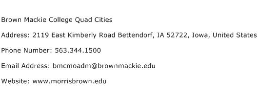 Brown Mackie College Quad Cities Address Contact Number
