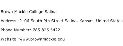 Brown Mackie College Salina Address Contact Number