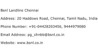 Bsnl Landline Chennai Address Contact Number