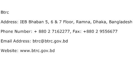 Btrc Address Contact Number