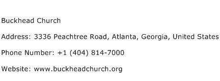Buckhead Church Address Contact Number
