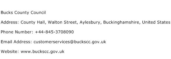 Bucks County Council Address Contact Number
