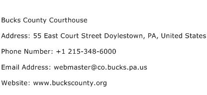 Bucks County Courthouse Address Contact Number