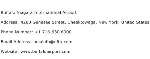 Buffalo Niagara International Airport Address Contact Number
