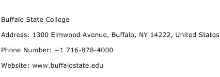 Blaze efter skole letvægt Buffalo State College Address, Contact Number of Buffalo State College