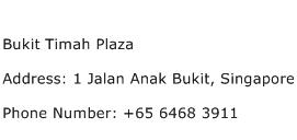Bukit Timah Plaza Address Contact Number