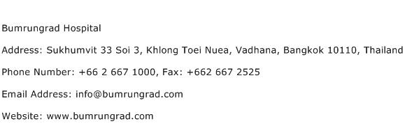 Bumrungrad Hospital Address Contact Number