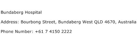 Bundaberg Hospital Address Contact Number