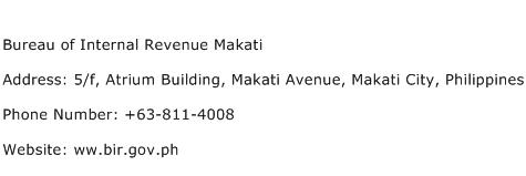 Bureau of Internal Revenue Makati Address Contact Number