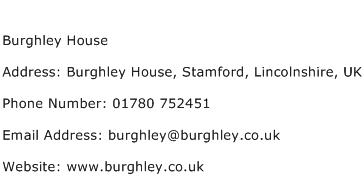 Burghley House Address Contact Number