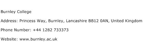 Burnley College Address Contact Number