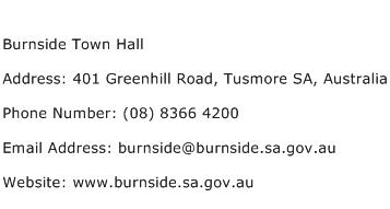 Burnside Town Hall Address Contact Number