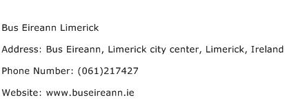 Bus Eireann Limerick Address Contact Number