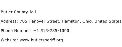 Butler County Jail Address Contact Number