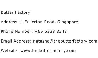 Butter Factory Address Contact Number