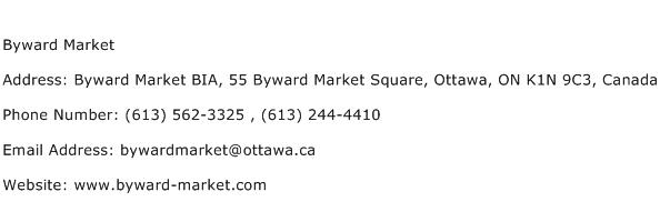 Byward Market Address Contact Number