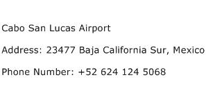Cabo San Lucas Airport Address Contact Number
