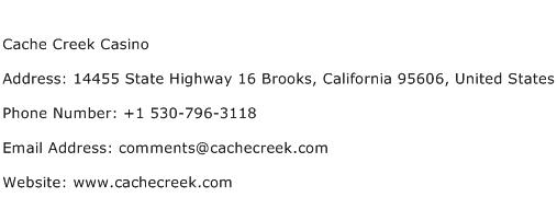 Cache Creek Casino Address Contact Number