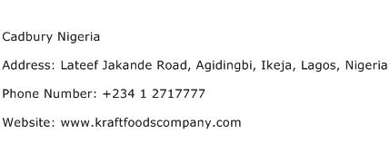 Cadbury Nigeria Address Contact Number