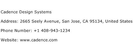 Cadence Design Systems Address Contact Number