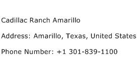 Cadillac Ranch Amarillo Address Contact Number