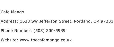 Cafe Mango Address Contact Number