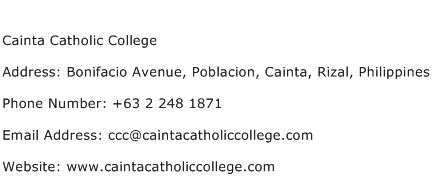 Cainta Catholic College Address Contact Number