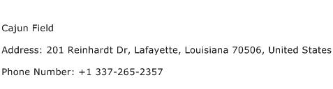 Cajun Field Address Contact Number
