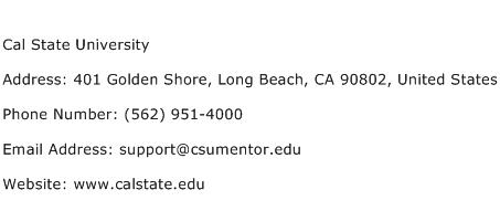 Cal State University Address Contact Number
