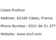 Calais Frethun Address Contact Number