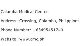 Calamba Medical Center Address Contact Number