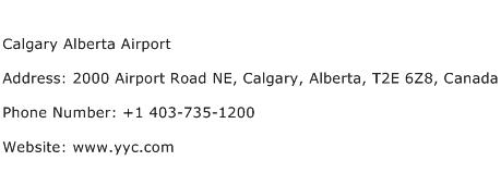 Calgary Alberta Airport Address Contact Number