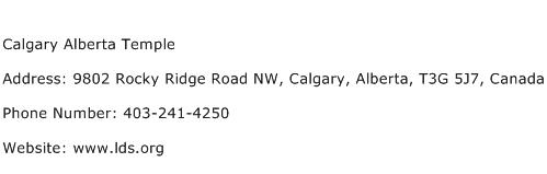 Calgary Alberta Temple Address Contact Number